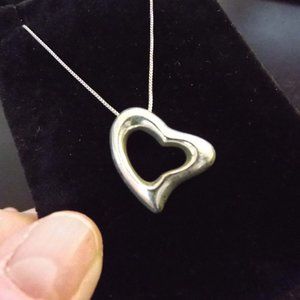 EUC ELSA PERRETTI INSPIRED STERLING SILVER "HAPPY HEART" PENDANT NECKLACE 66
